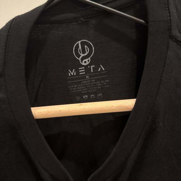 Meta Datto Black Short Sleeve T-Shirt with Blue Logo, Men's M - Picture 3 of 4